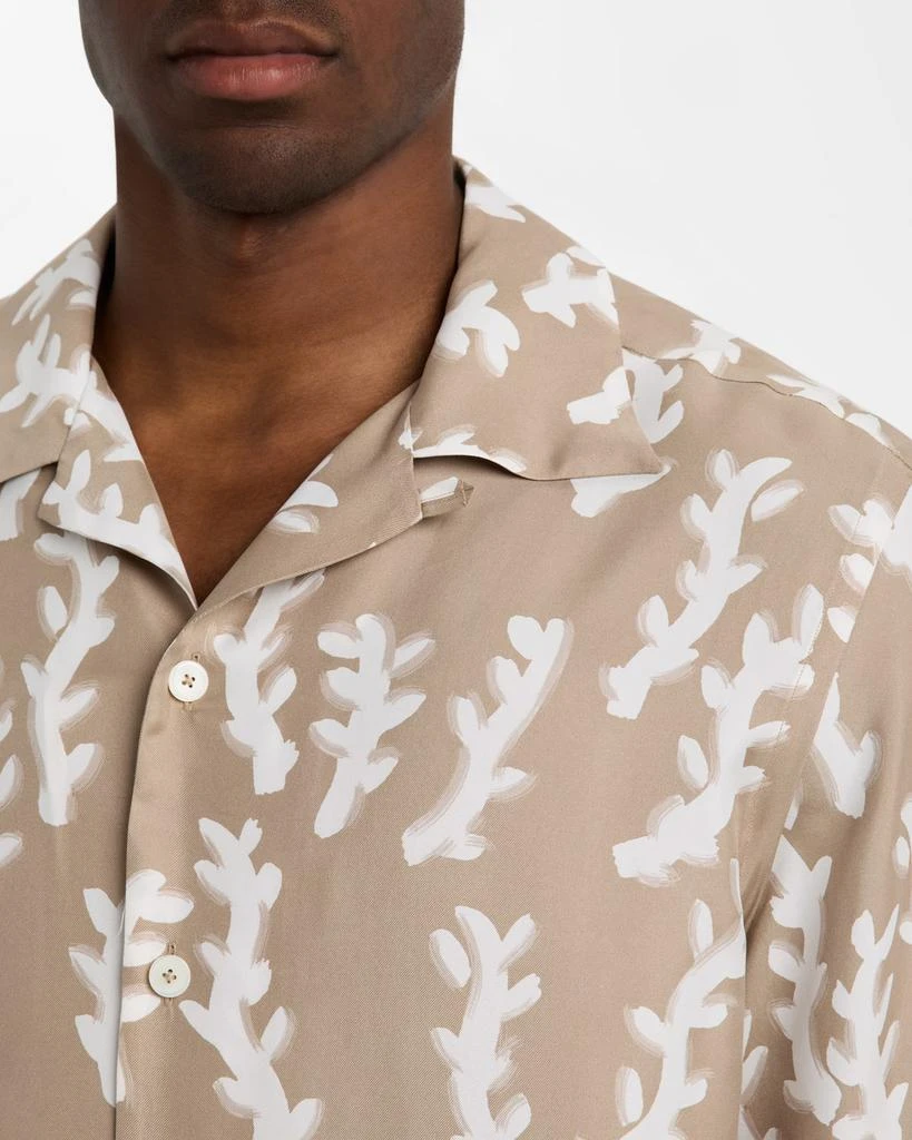 Zegna Men's Oasi Linen Printed Short-Sleeve Shirt 5