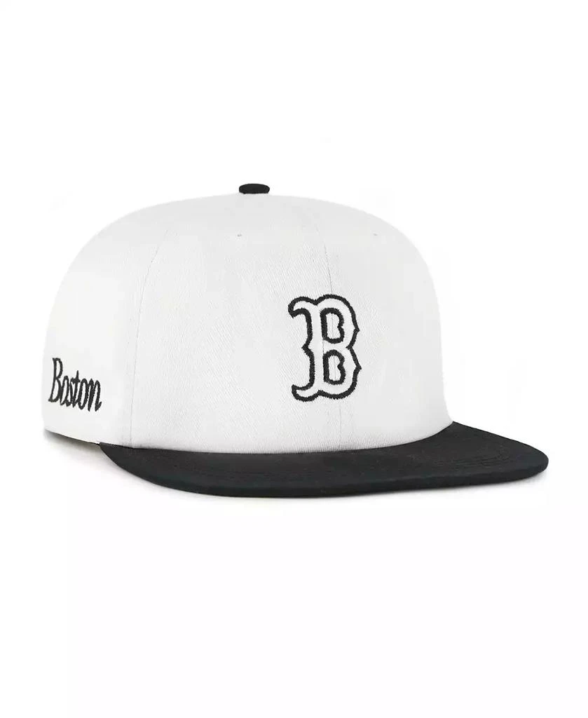 47 Brand Men's White/Black Boston Red Sox Foundation Captain Snapback Hat 2