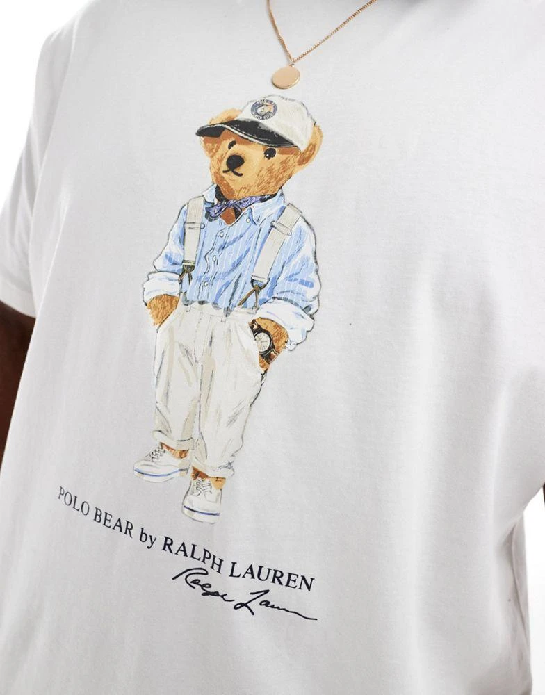 Ralph Lauren Polo Ralph Lauren Big & Tall hemingway bear print t-shirt classic oversized fit in off white 4