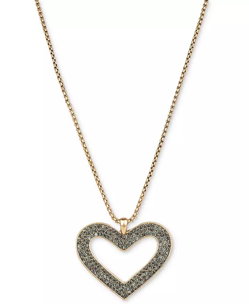 Patricia Nash Gold-Tone Pavé & Heart Pendant Necklace, 30" + 3" extender 1