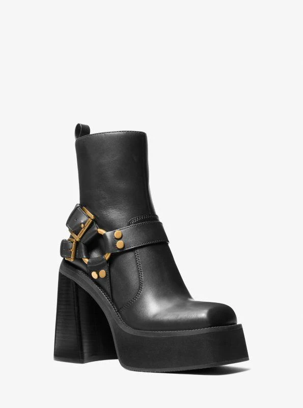 Michael Kors Crosby Leather Platform Moto Boot 1