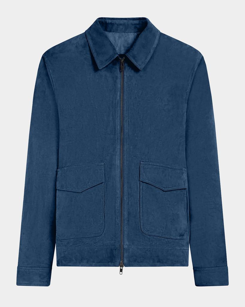 Bugatchi Men's Full-Zip Suede Bomber Jacket