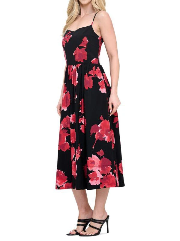Renee C. Floral-Print Spaghetti Strap Midi-Dress 3