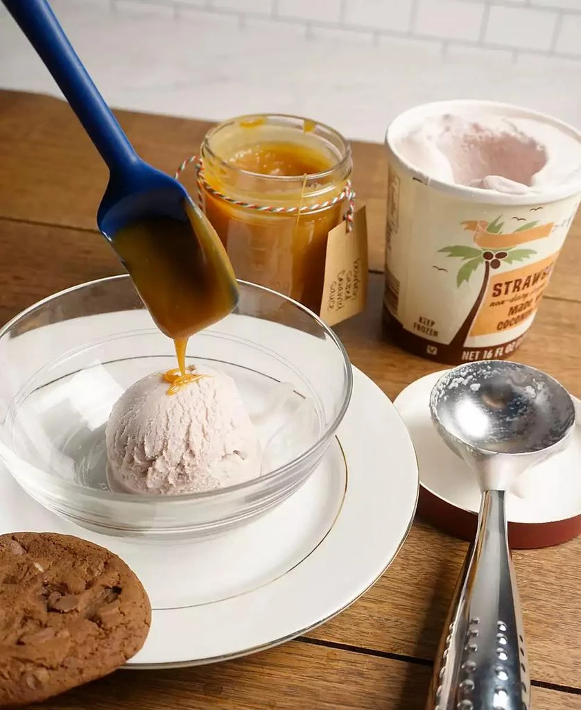 RSVP International Silicone Coated Steel 2 Piece 8" Ela Series Blue Mini Spatula Set 2