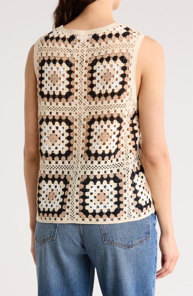 DR2 by Daniel Rainn Openwork Granny Square Sweater Tank