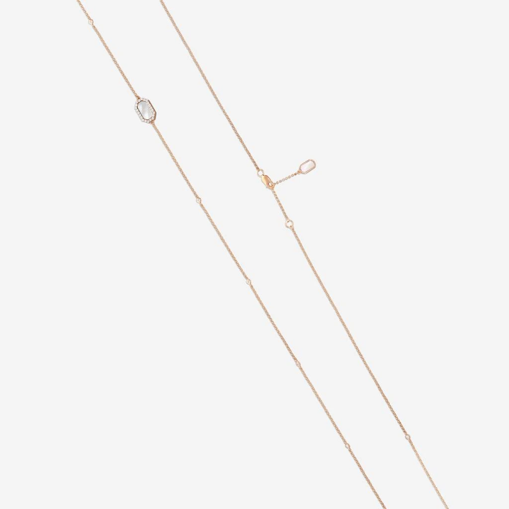 Roberto Coin Roberto Coin Tiny Treasures Art Deco 18K Rose Gold Diamond & Mother of Pearl Station Necklace 8882022AX31J 3