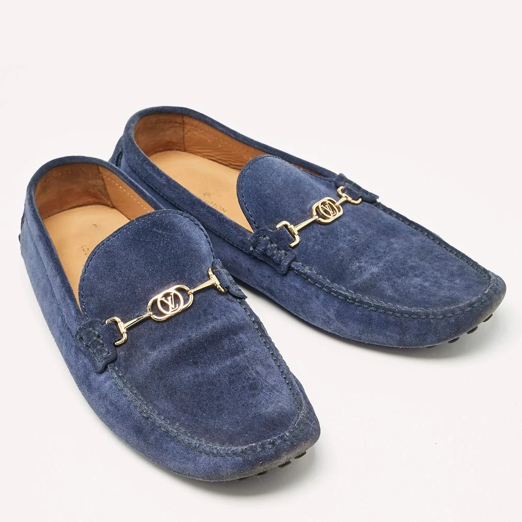 Louis Vuitton Louis Vuitton Blue Suede Slip On Loafers Size 43.5 4