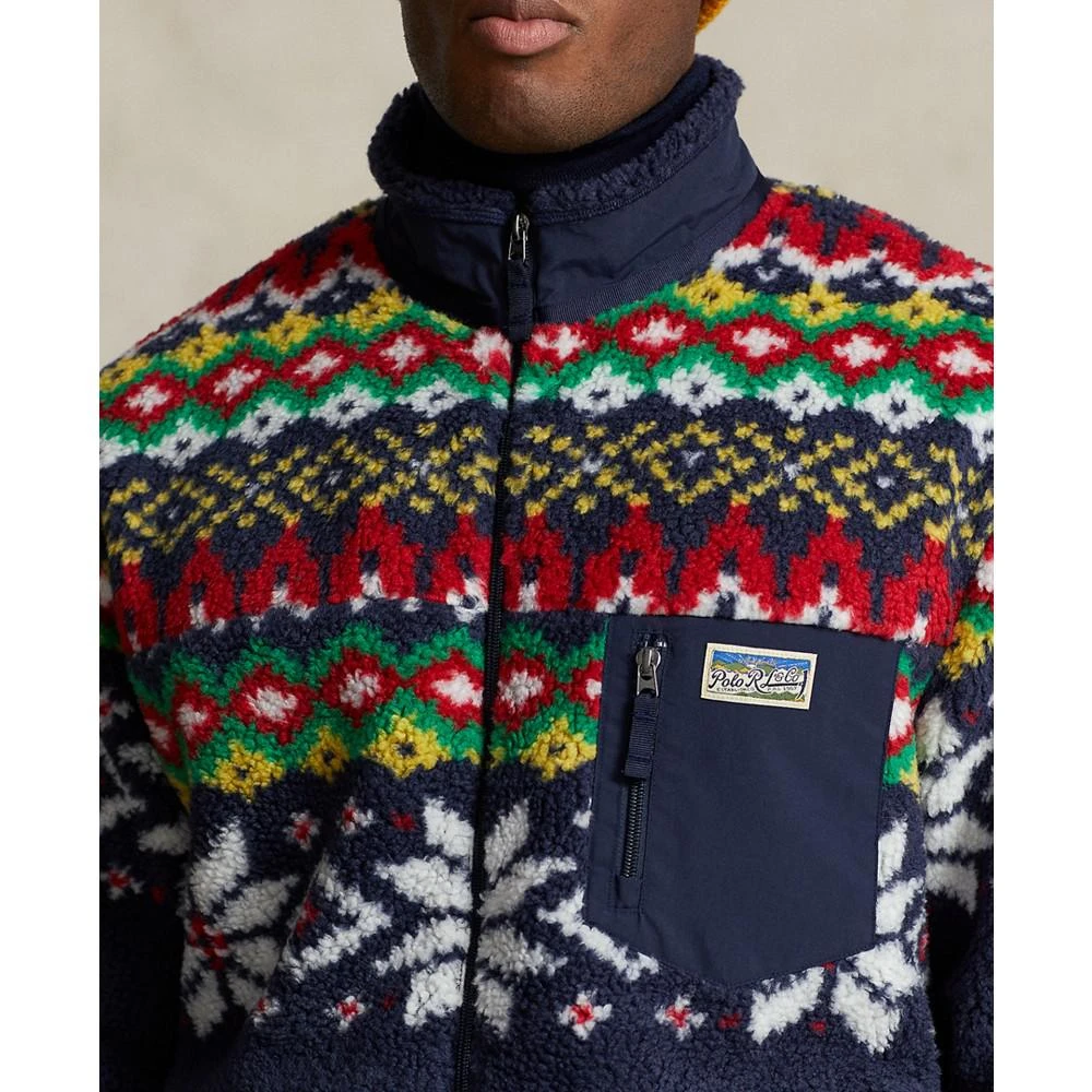 Polo Ralph Lauren Men's Big & Tall Fair Isle-Inspired Pile Fleece Jacket 3