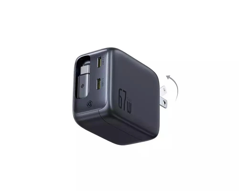 Baseus Enercore with Single Retractable USB-C Cable Charger 67W