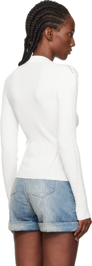 Balmain White Fine Knit Cardigan 3