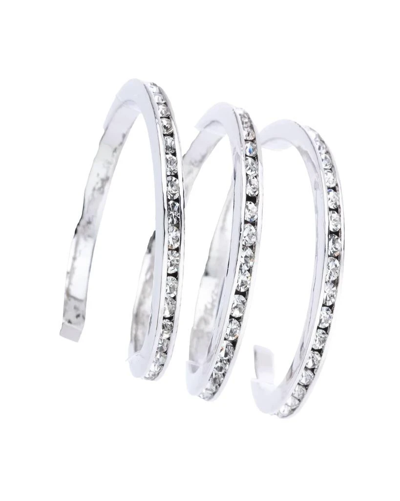 Traditions Jewelry Company Fine Silver Plated Rainbow Crystal Spiral Ring 2