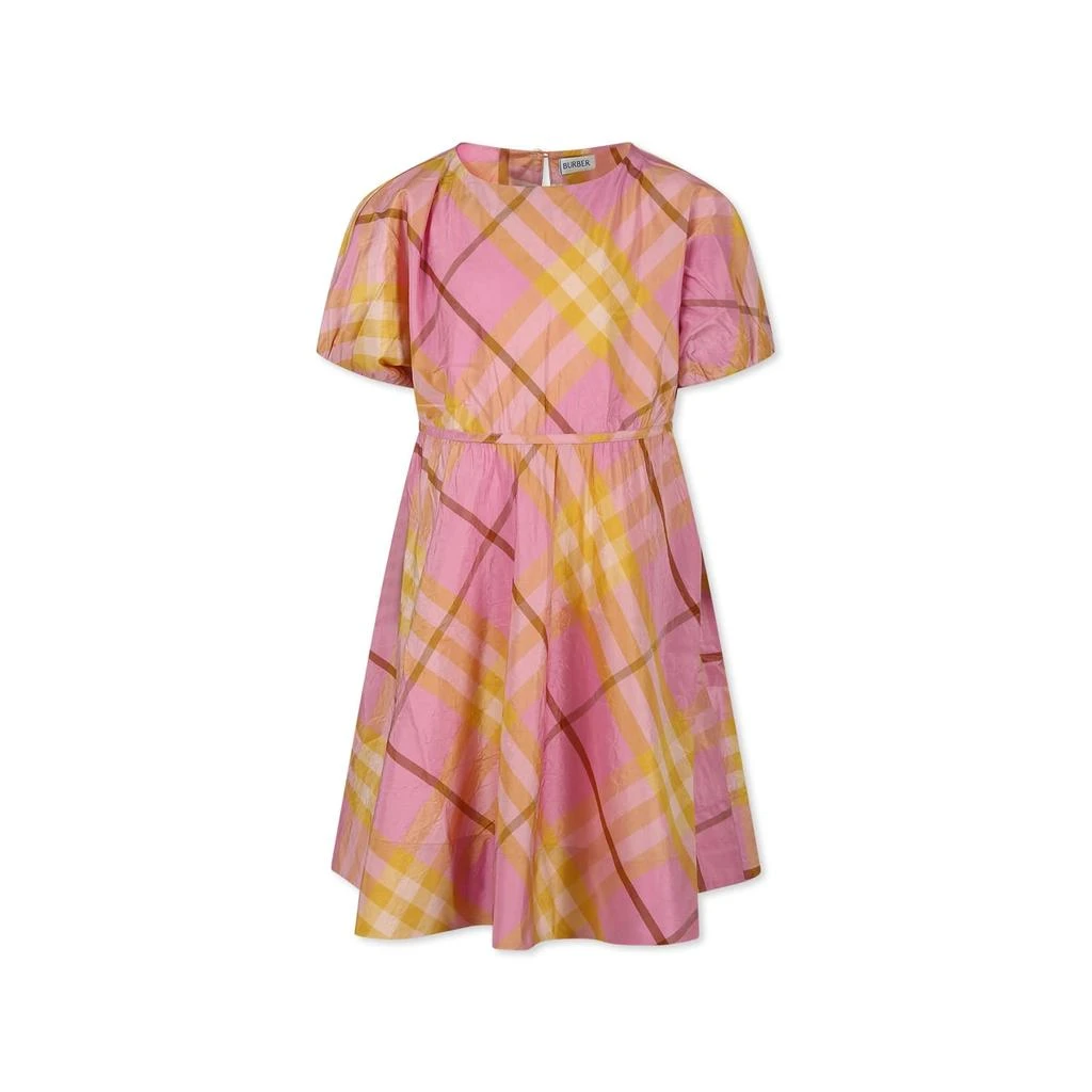 Burberry Pink Dress For Girl With Vintage Check 1
