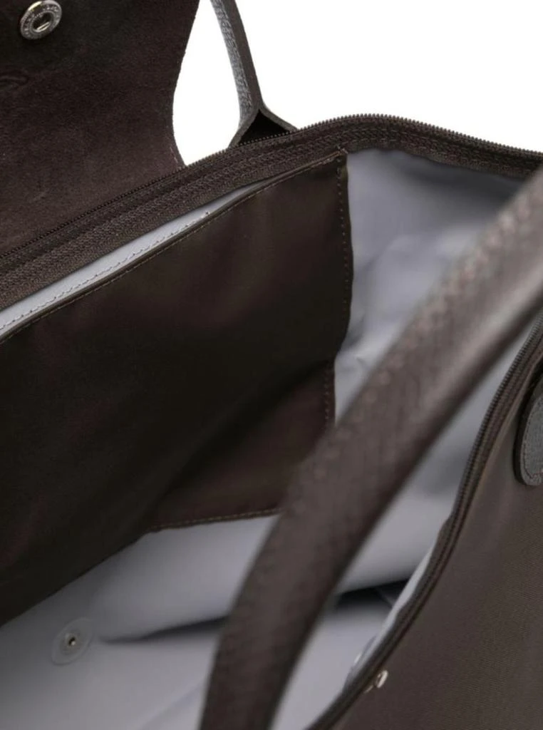 Longchamp 'M Le Pliage Original' Brown Handbag With Embossed Logo In Canvas Woman 3