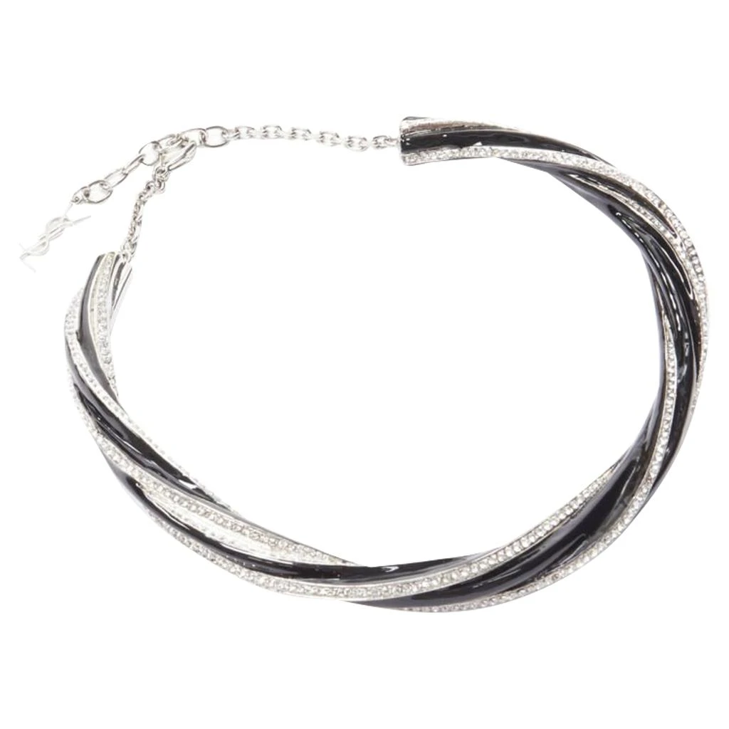 Yves Saint Laurent Hedi Slimane crystal YSL charm choker necklace 3