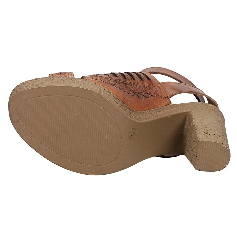 Roper Mika III Embossed Espadrille Block Heel Sandals 5