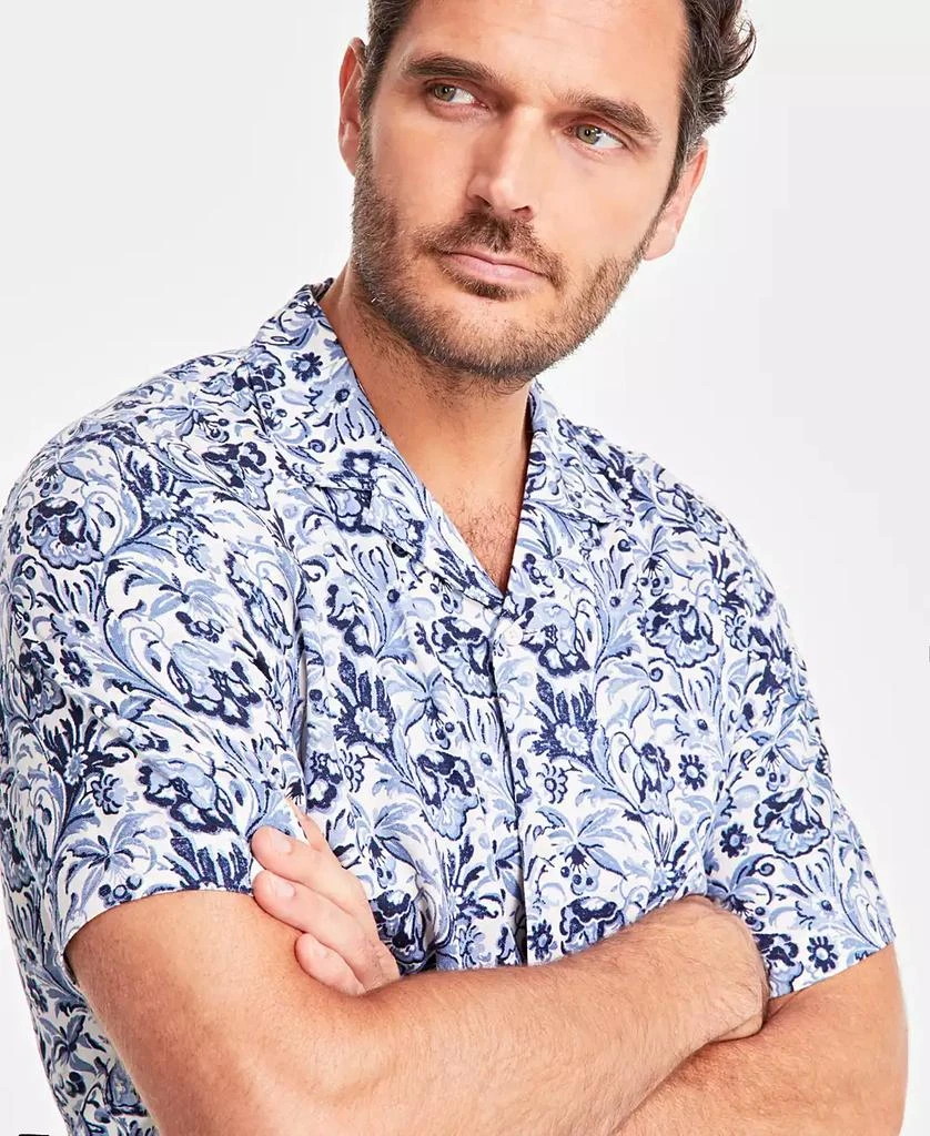Club Room Men's Floral Silk-Blend Short-Sleeve Button-Down Shirt, Created for Macy's 3