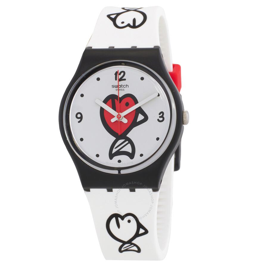 Swatch Fishy Fishy Quartz White Dial Ladies Watch GB321