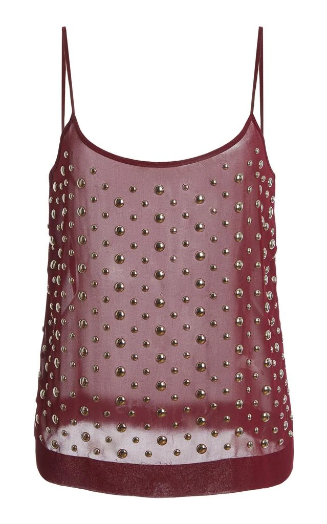 Dries Van Noten Dries Van Noten - Studded Voile Top - Burgundy - FR 40 - Moda Operandi 1
