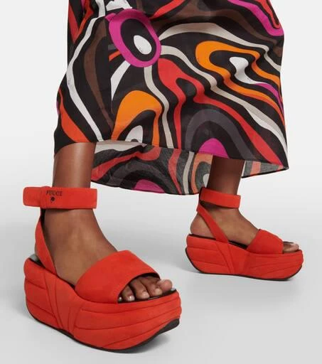 Pucci Pucciami suede wedge platform sandals 4
