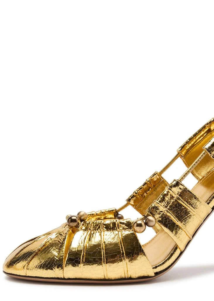 Chloé Luna 100 cut-out metallic-leather pumps 4