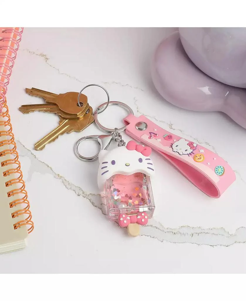 Hello Kitty Ice Cream Keychain with Glitter Charm and Pink Strap 2