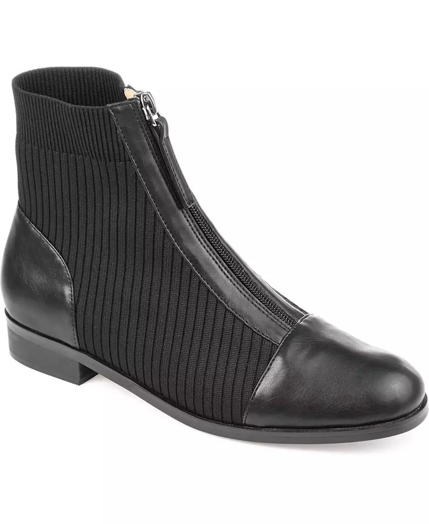 Journee Collection Women's Bexlie Front Zip Knit Ankle Booties 1