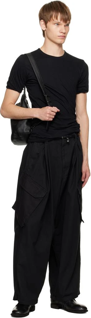 YOHJI YAMAMOTO Black Tuck Sling Small Bag 4