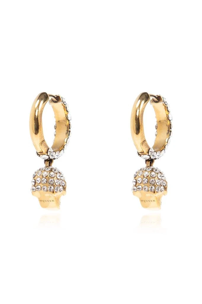 Alexander McQueen Skull Pendant Embellished Earrings – On Sale Now