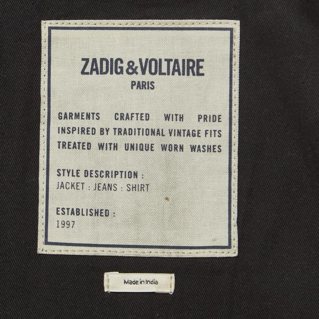 ZADIG & VOLTAIRE Zadig & Voltaire Black Leather Zip Front Jacket XS 5
