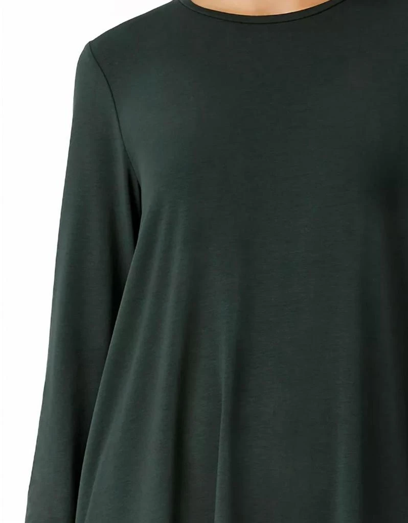 Eileen Fisher Fine Jersey Crew Neck Top In Ivy 2