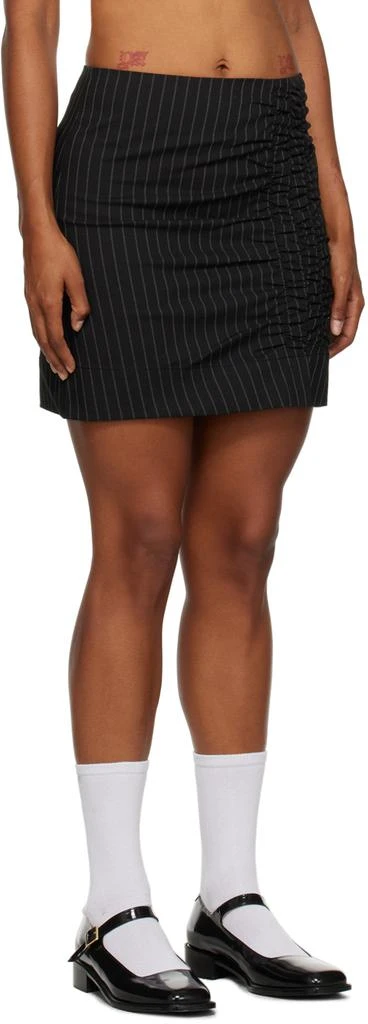 GANNI Black Ruched Miniskirt 2