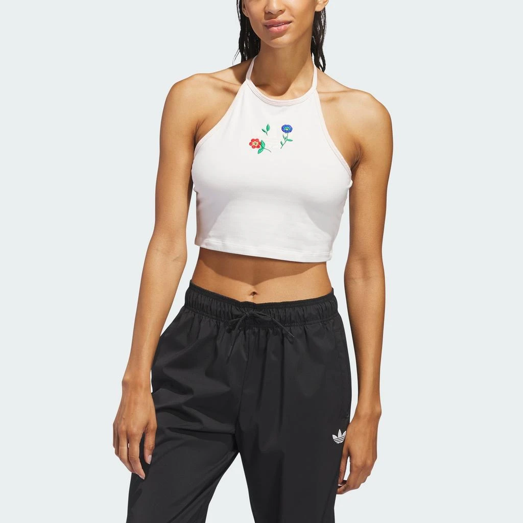 Adidas Women's adidas Fashion Graphics Floral Halter Neck Top 1