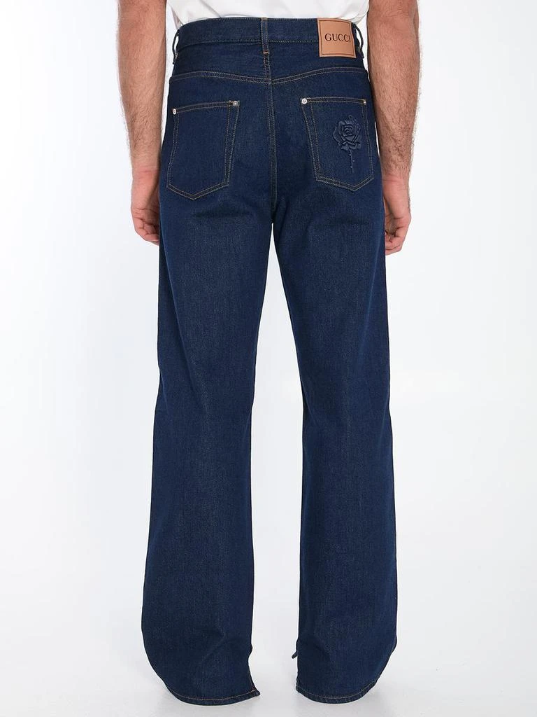 Gucci Wide-Leg Jeans With Embroidery 4