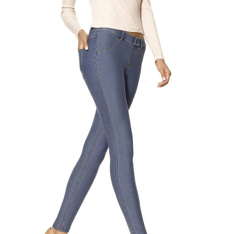 Hue Essential Denim Leggings In Stone Acid Wash 1