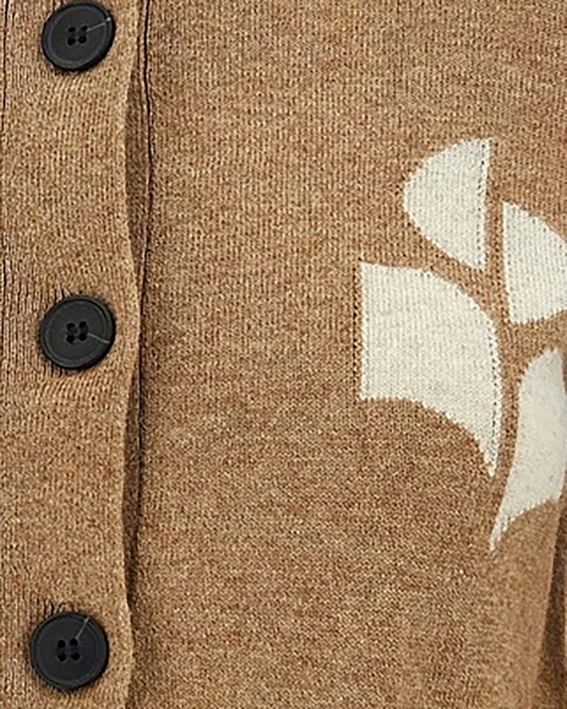 Isabel Marant Étoile Mélange Knit Cardigan with Intarsia Logo 3