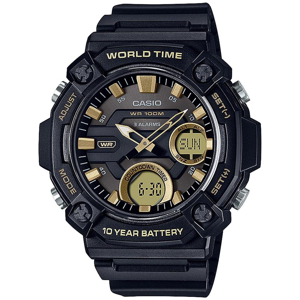 Casio Men's Analog Digital Black Resin Strap Watch 48mm