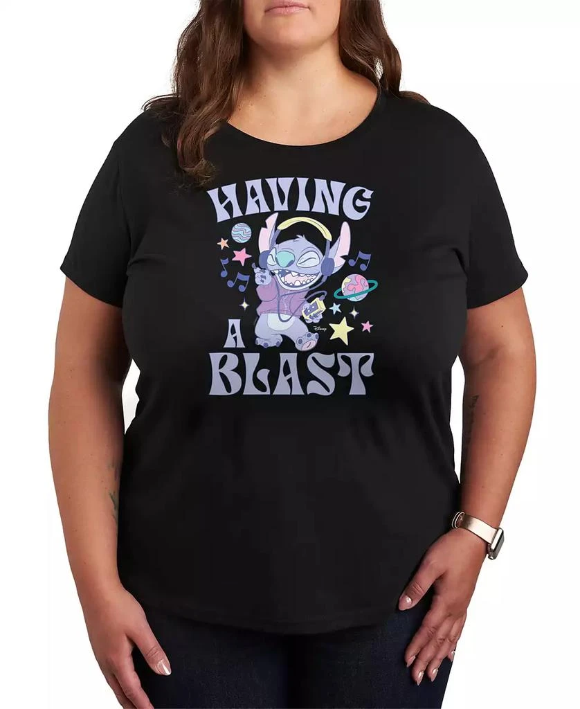 Hybrid Apparel Plus Size Lilo Stitch Having a Blast Graphic T-Shirt