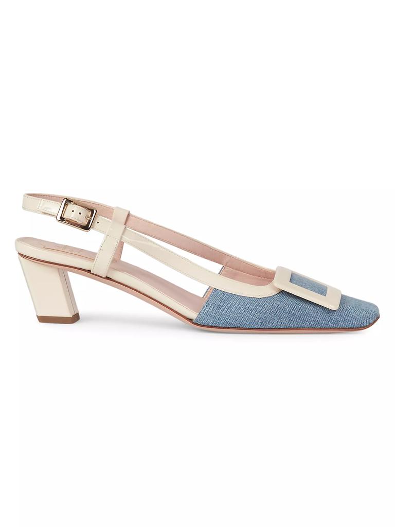 Roger Vivier Belle Vivier 45MM Denim Slingback Pumps