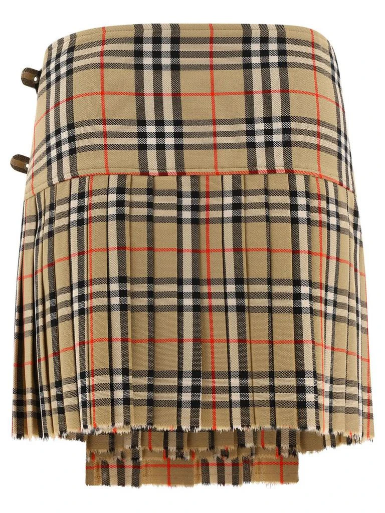 Burberry Burberry Pleated Check Wool Mini Kilt 2
