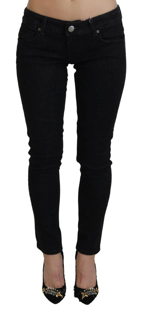 Acht Acht Black Low Waist Slim Fit Cotton Denim Jeans 1