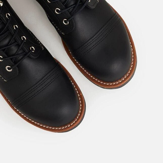 Red Wing Red Wing Iron Ranger 8084 Men
s Black Leather Toe Cap Comfort 6-Inch Ankle Boots 6