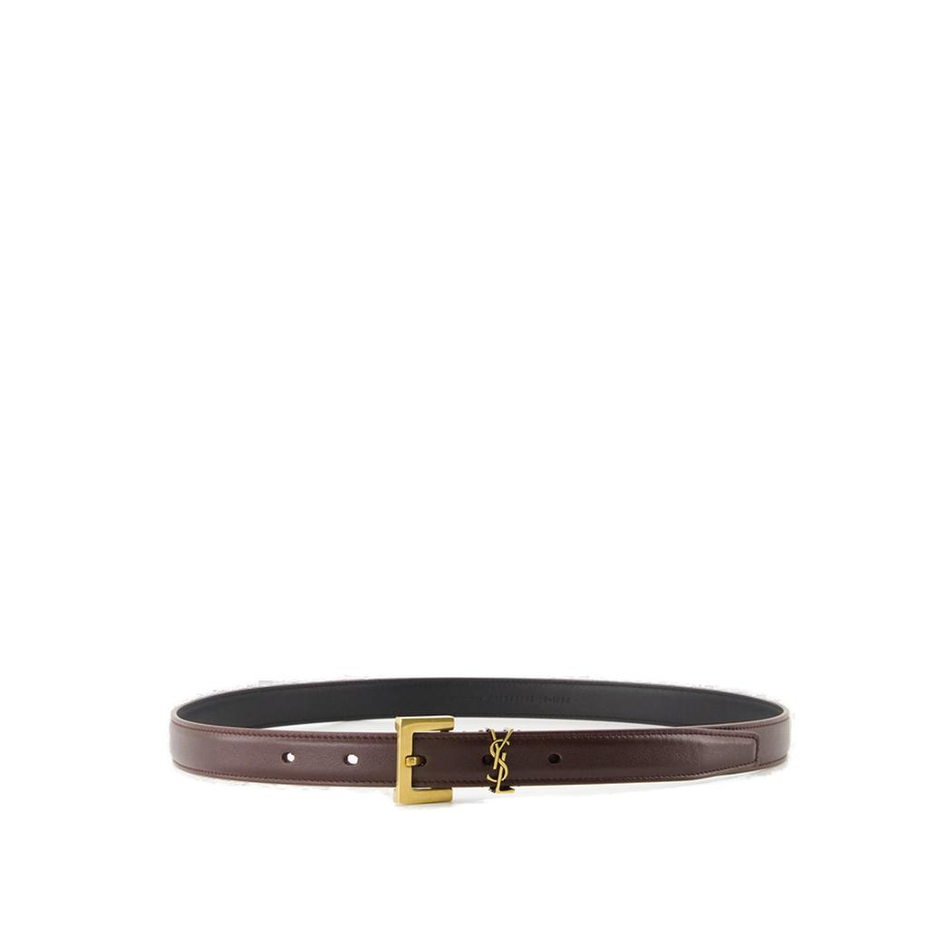 Yves Saint Laurent Cassandre Thin Belt with Square Buckle in