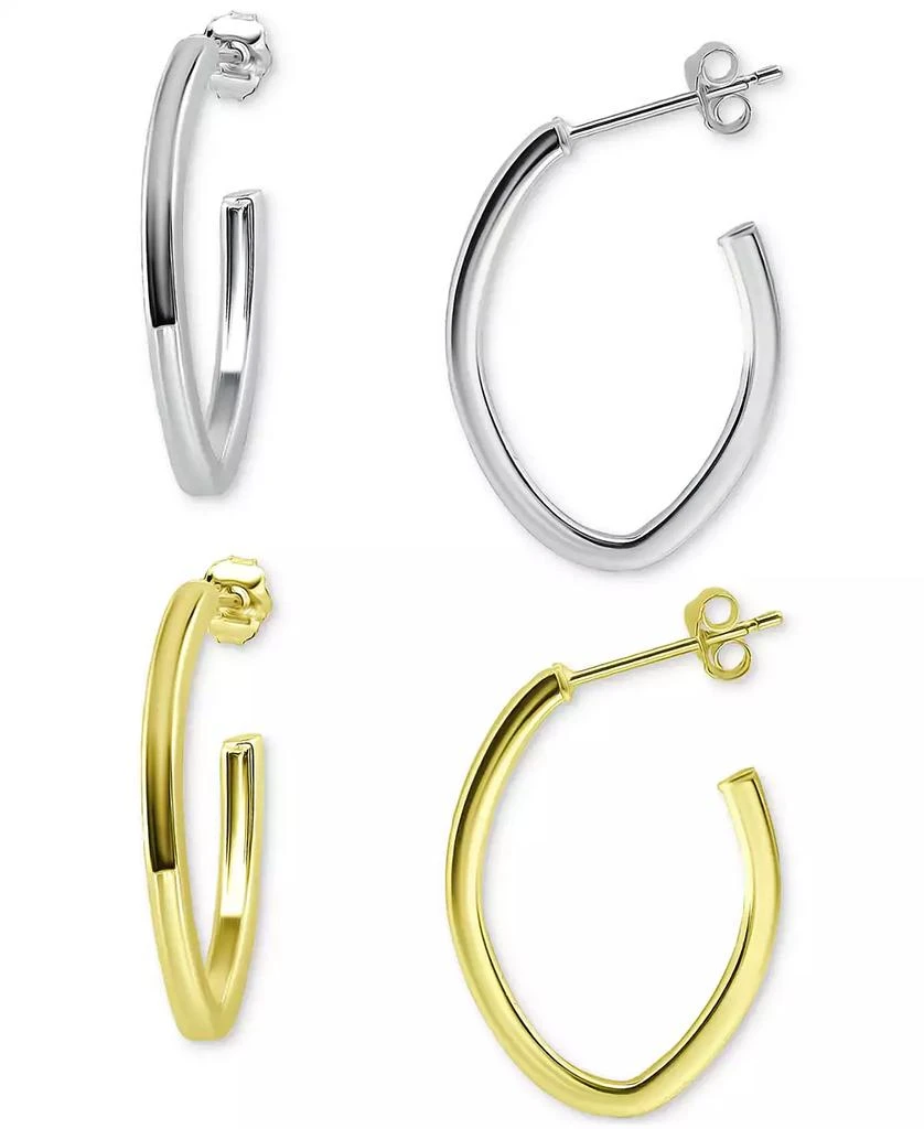 18k Gold Macys Giani Bernini Earrings Shop Set Polished Hoop