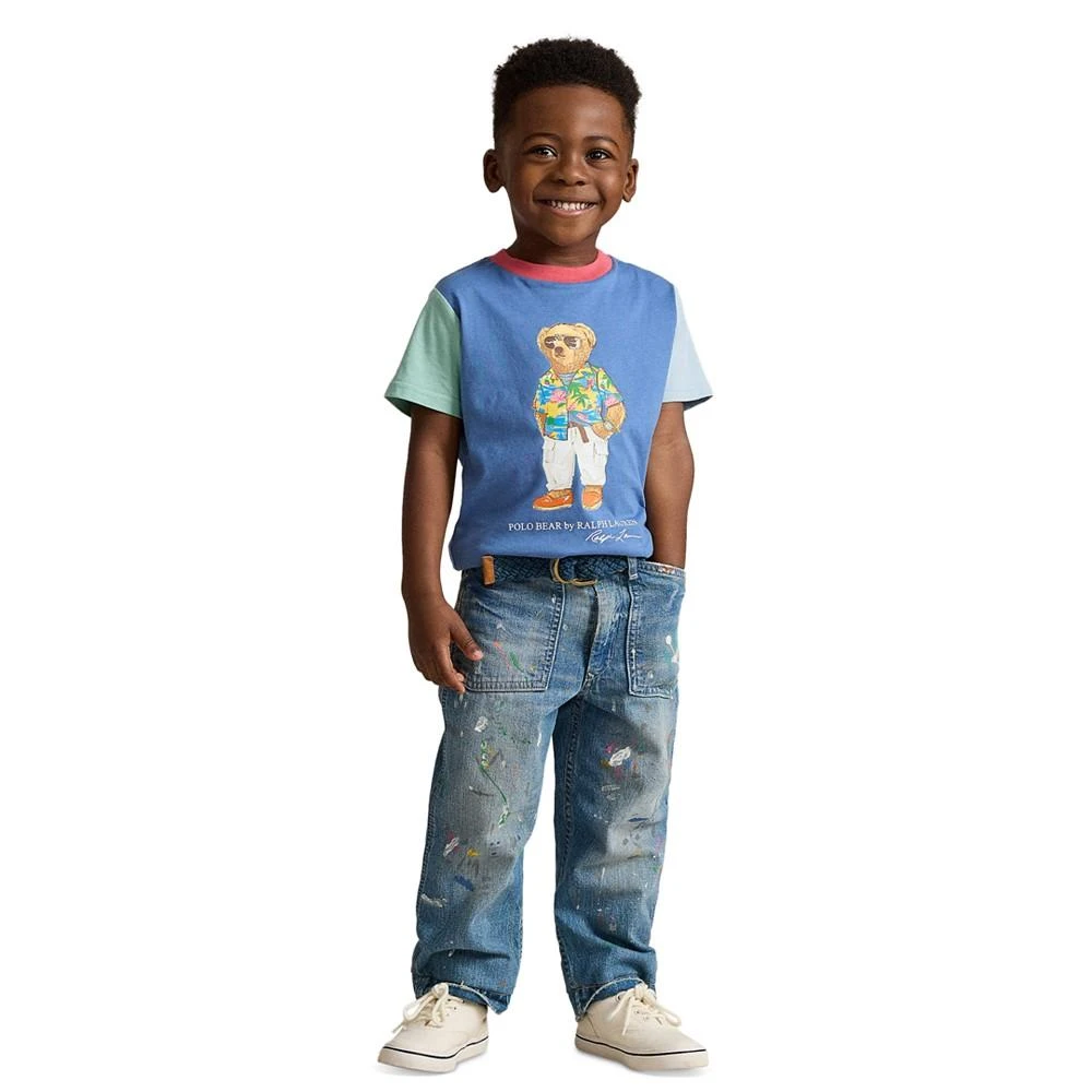 Polo Ralph Lauren Toddler and Little Boys Polo Bear Color-Blocked Cotton T-shirt 2