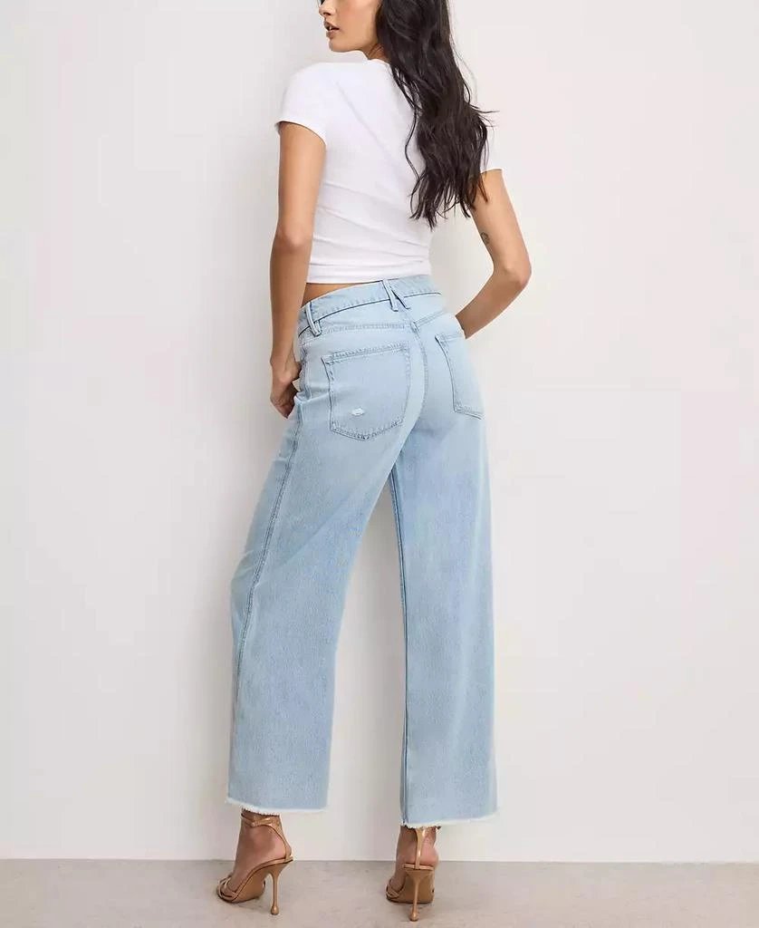 Good American Women's Weightless Good Skate Cropped Wide-Leg Jeans 6