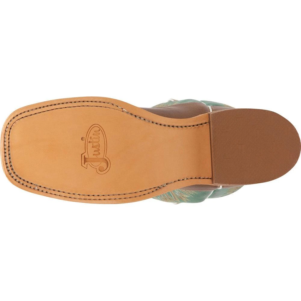 Justin Boots Kenedy Embroidered Calf Square Toe Cowboy Boots 5