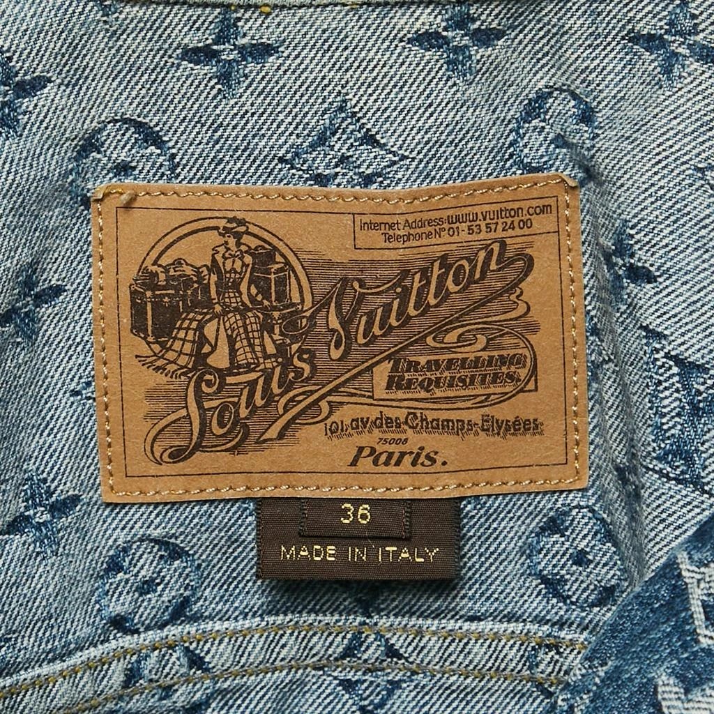 Louis Vuitton Louis Vuitton Blue Monogram Jacquard Denim Button Front Jacket S 4