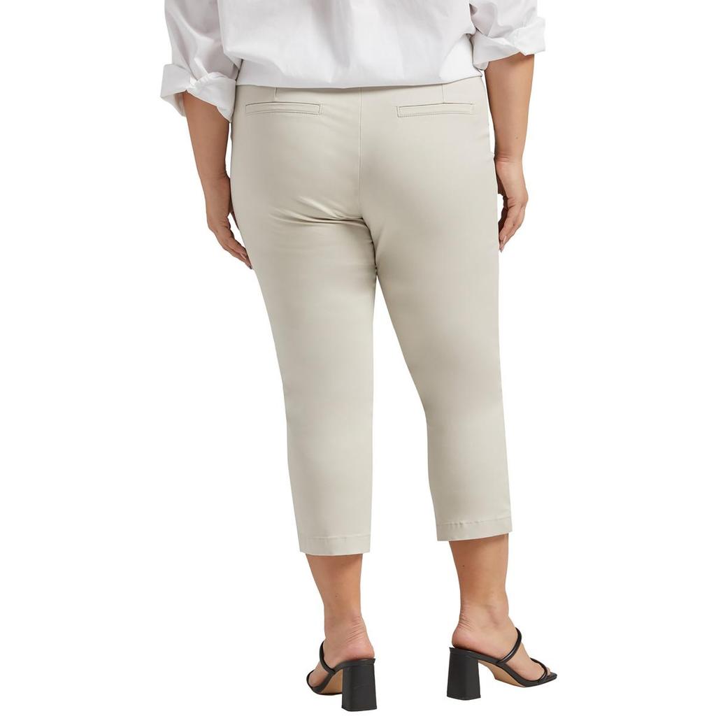 Jag Jeans Plus Womens Mid Rise Cotton Capri Jeans