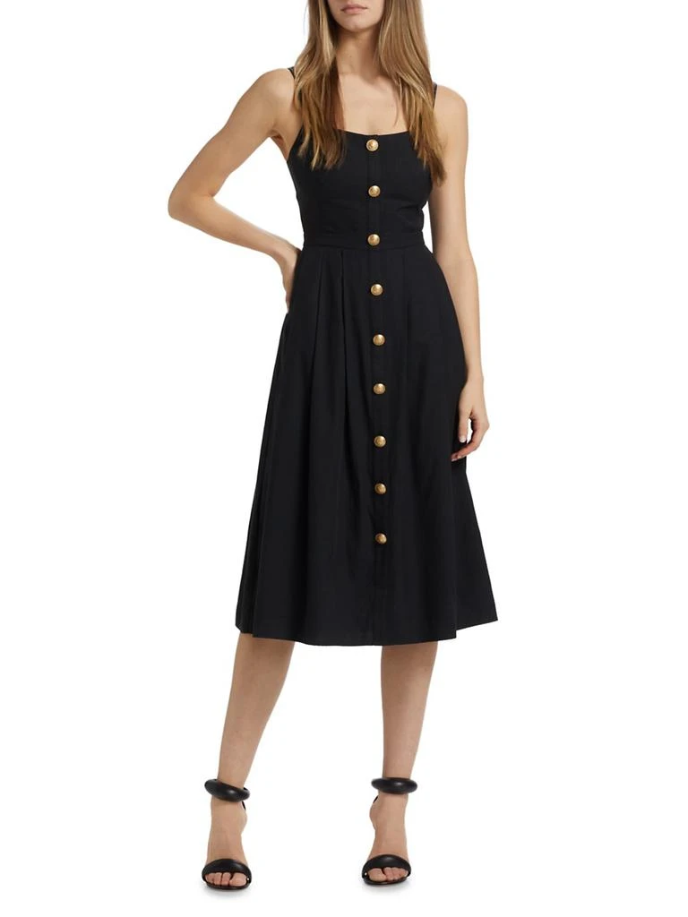 L'Agence Esmeralda Cotton-Blend Sleeveless Midi-Dress 2
