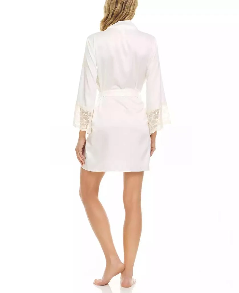 Flora Nikrooz Kit Heart Lace Matte Charmeuse Wrap Robe 2
